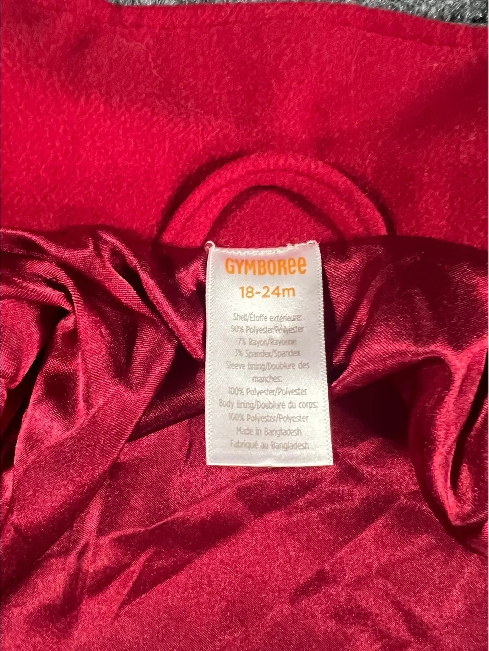Gymboree Baby Girls Red Holiday Dress Coat with Satin Lining Size 18-24 Months